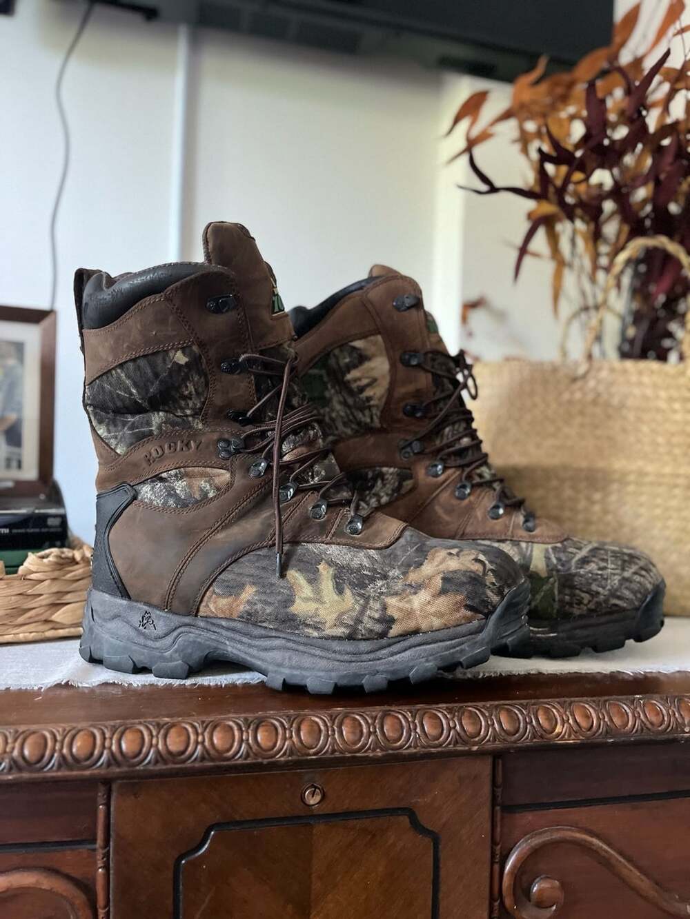 Rocky Sport Utility 1000G Insulated Waterproof Boot Size 13W Camo Leather
